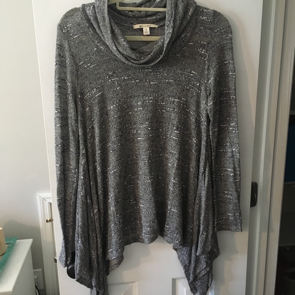 Knit cowl pullover sweater